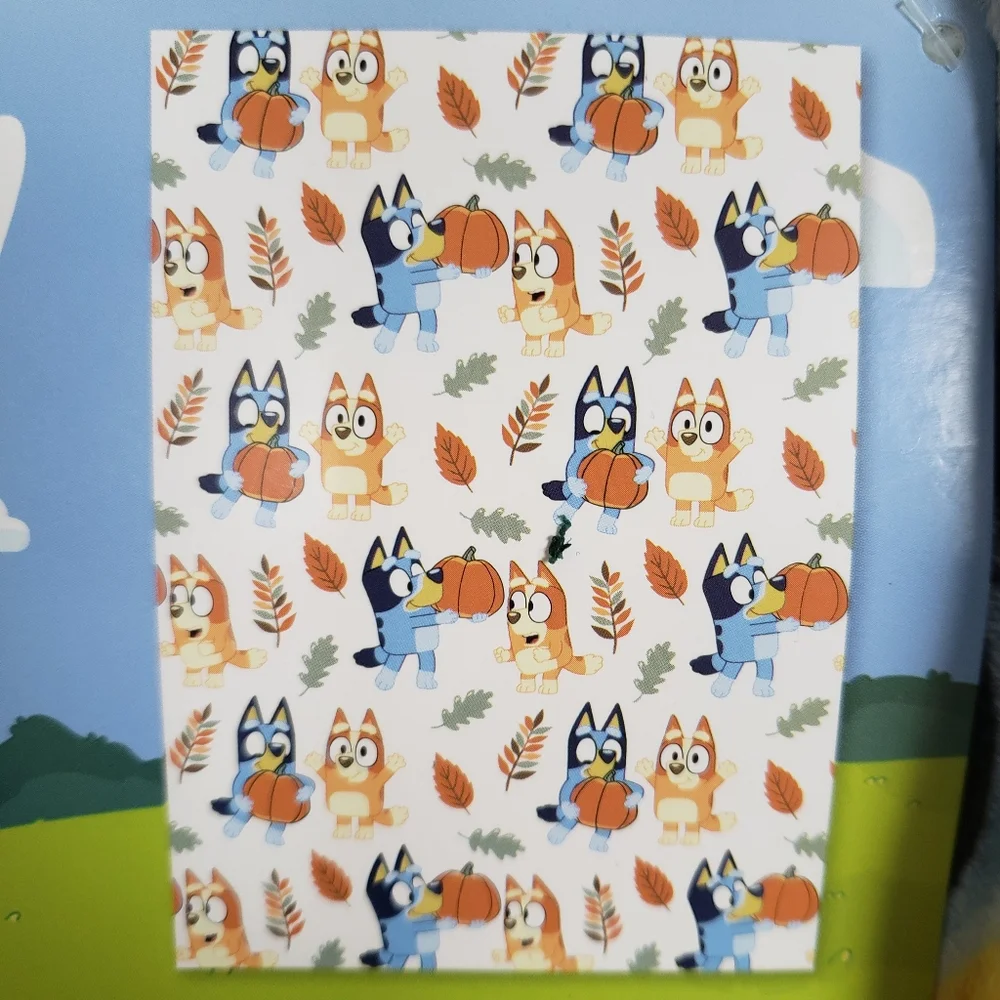 Bluey & Bingo Fall Harvest Pumpkin Plush Throw Blanket 50